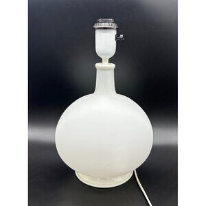 Thomas O'Brien Vintage Modern Table Lamp 14" Round White Glass Ball Visual 2005